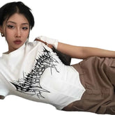 Short Sleeve Gothic White Corset